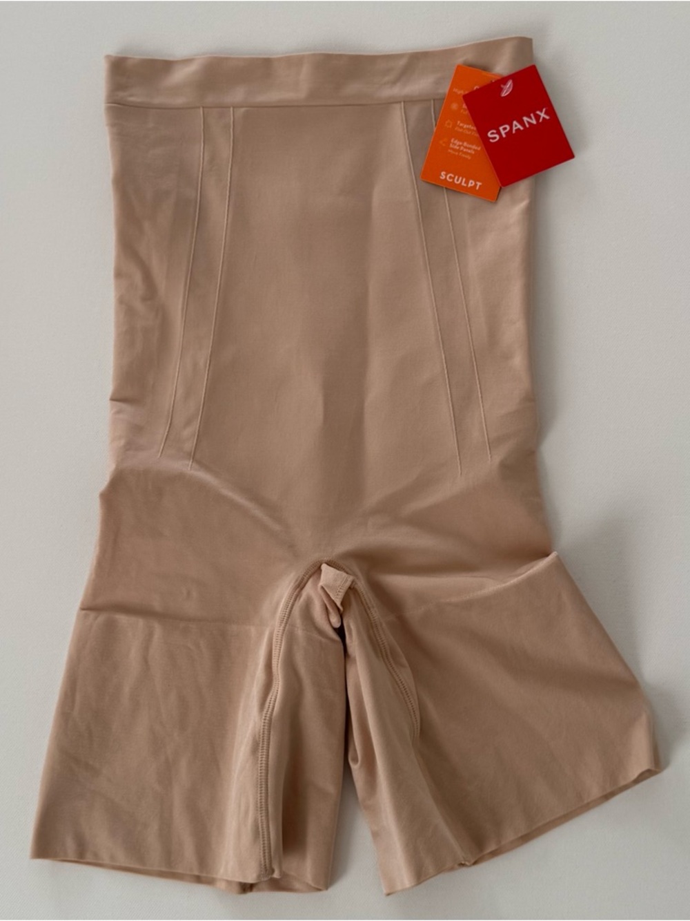 SPANX Sculpt High-Waist Shaping Shorts in Nude/Tan